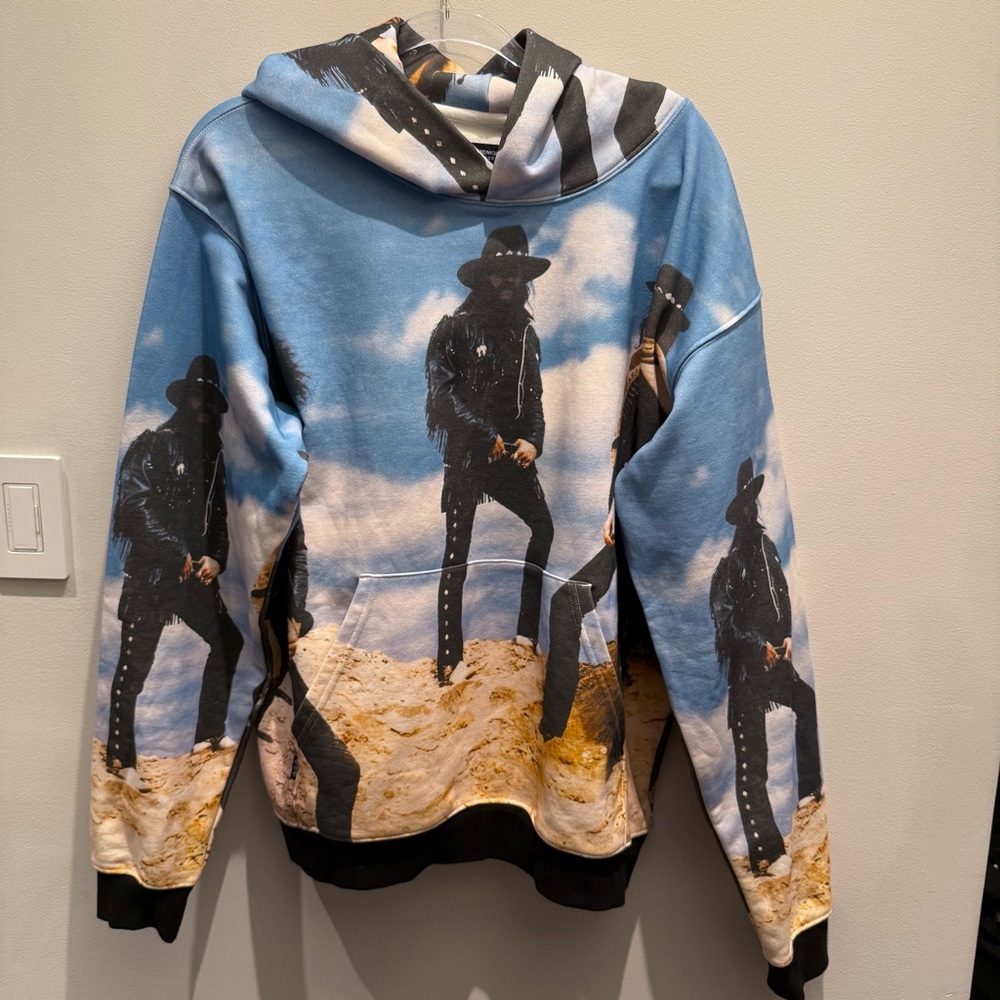 Midnight Studios Sweatshirt Cowboy Blue, Black and Tan Men's Size Large